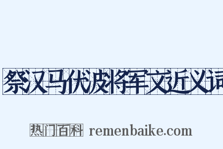祭汉马伏波将军文近义词是什么意思的图片